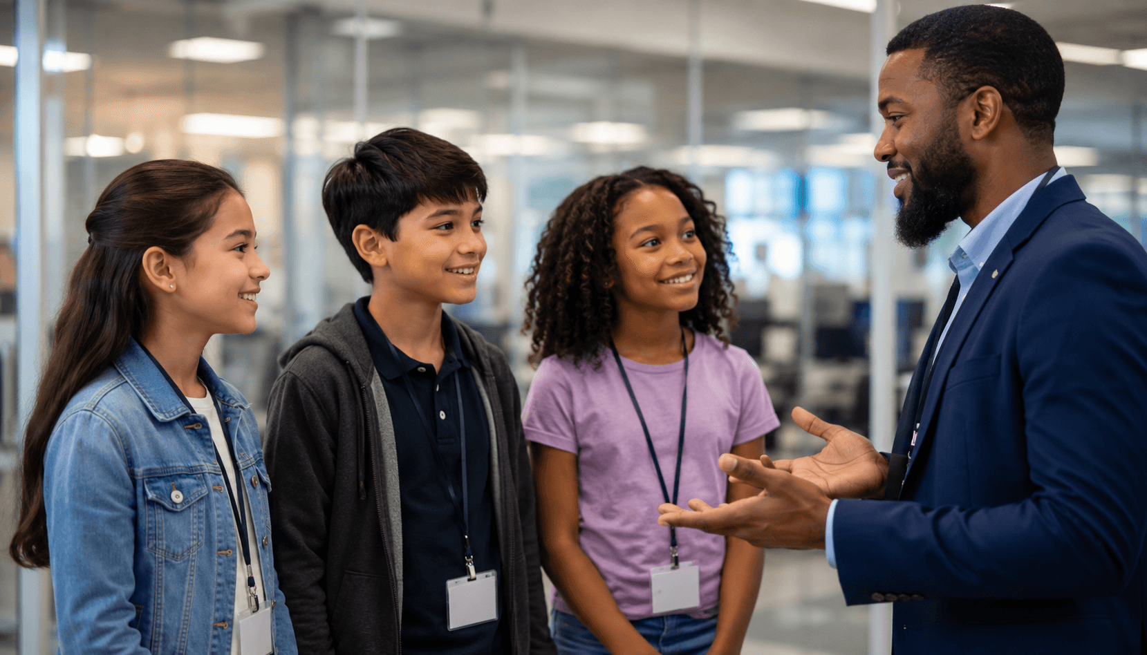 Children meeting with a professional mentor