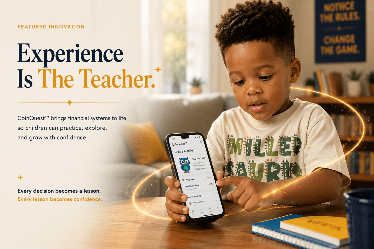 A child engaging with CoinQuest™, the WealthWise Kids financial learning platform